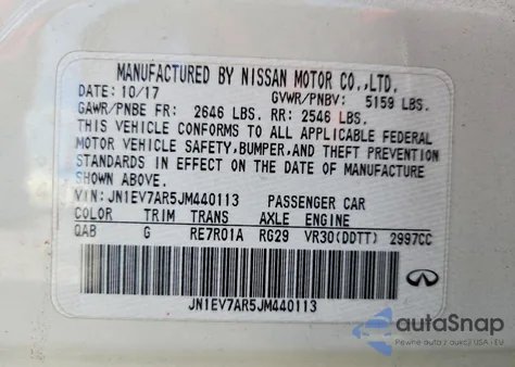 2018 Infiniti Q50 Luxe из США, поврежденный, VIN JN1EV7AR5JM440113